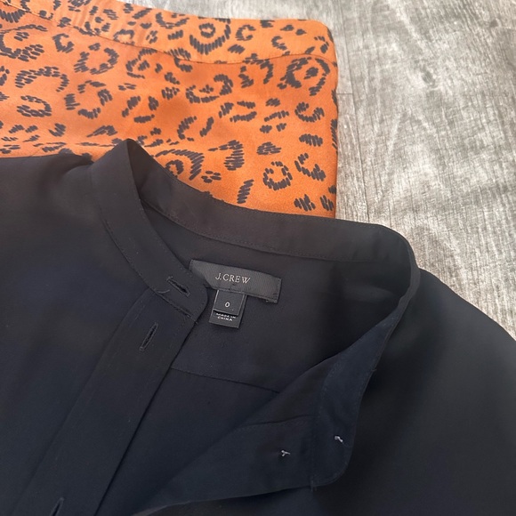 J Crew Ashton 100% Silk Button Down Blouse Shirt Bodysuit Size 0 - Picture 4 of 16